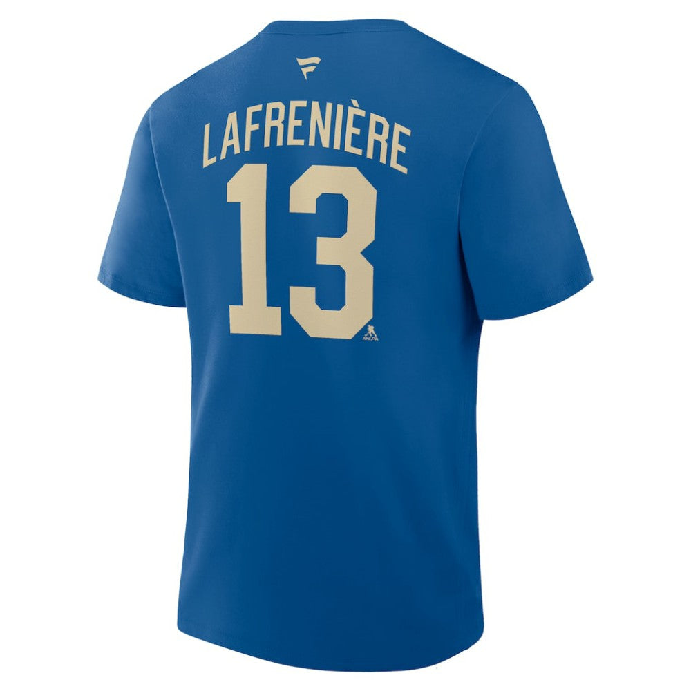 Alexis Lafreniere New York Rangers Fanatics Authentic Stack Name & Number T-Shirt Blue