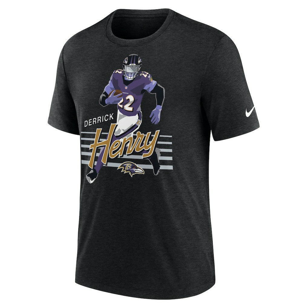 Derrick Henry Baltimore Ravens Player Graphic T-Shirt - Heather Black | Nike for sale