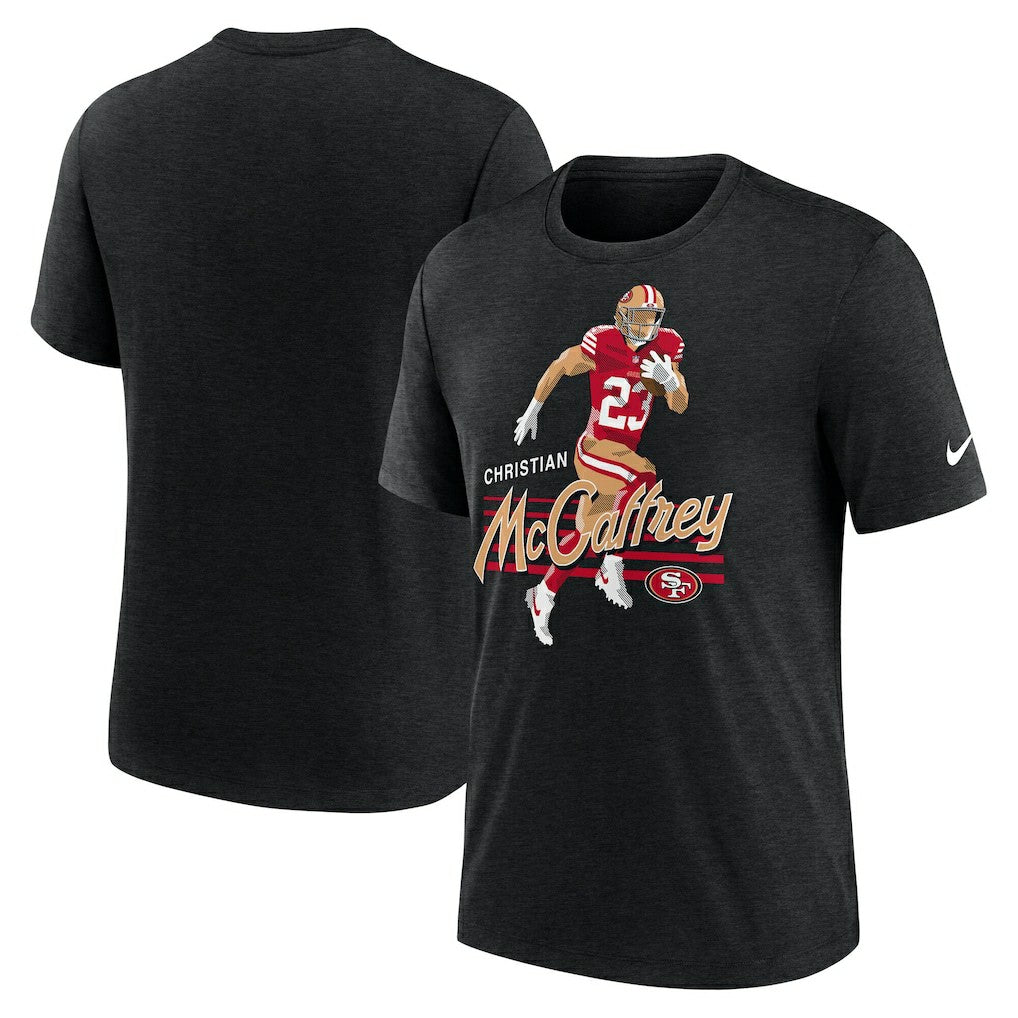 Christian McCaffrey San Francisco 49ers Player Graphic T-Shirt - Heather Black | Nike on sale