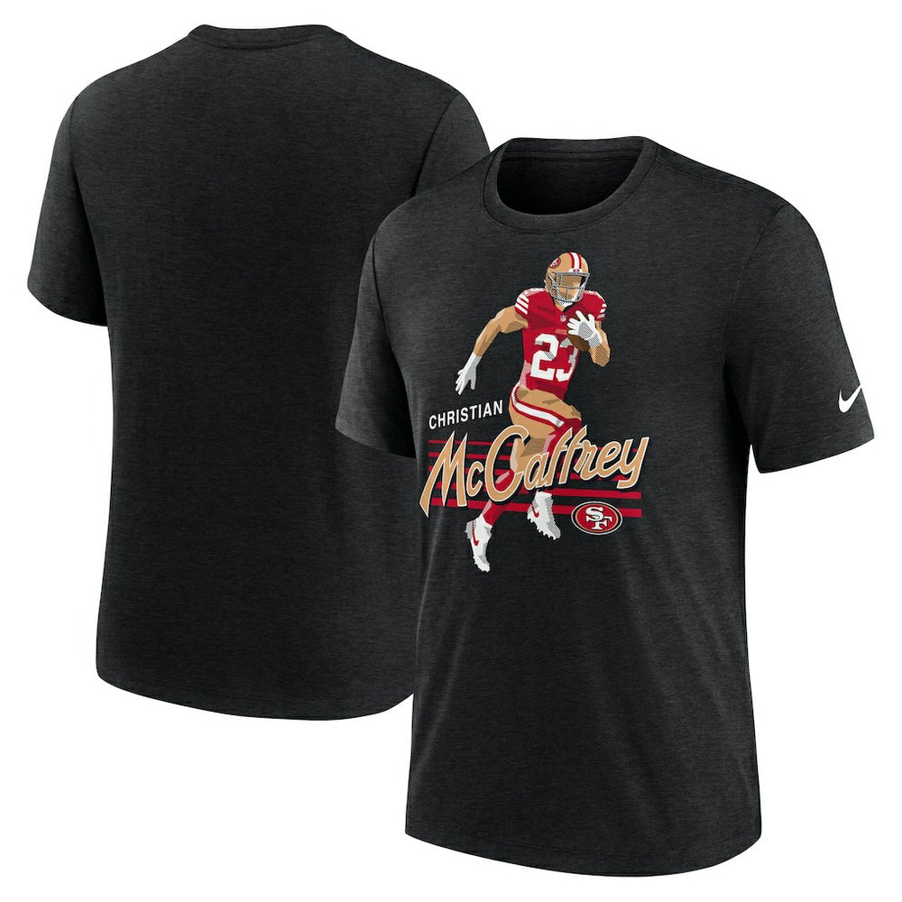Christian McCaffrey San Francisco 49ers Player Graphic T-Shirt - Heather Black | Nike on sale