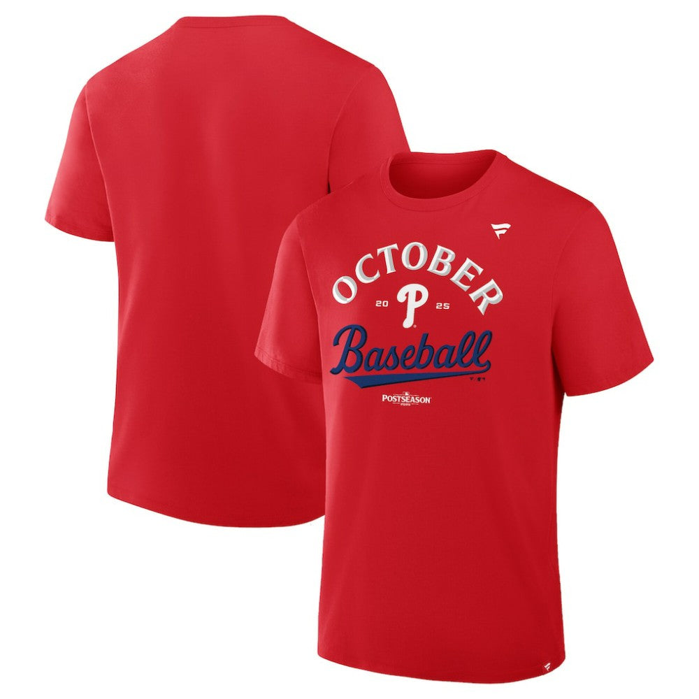 Philadelphia Phillies 2025 MLB Postseason Locker Room T-Shirt - Red