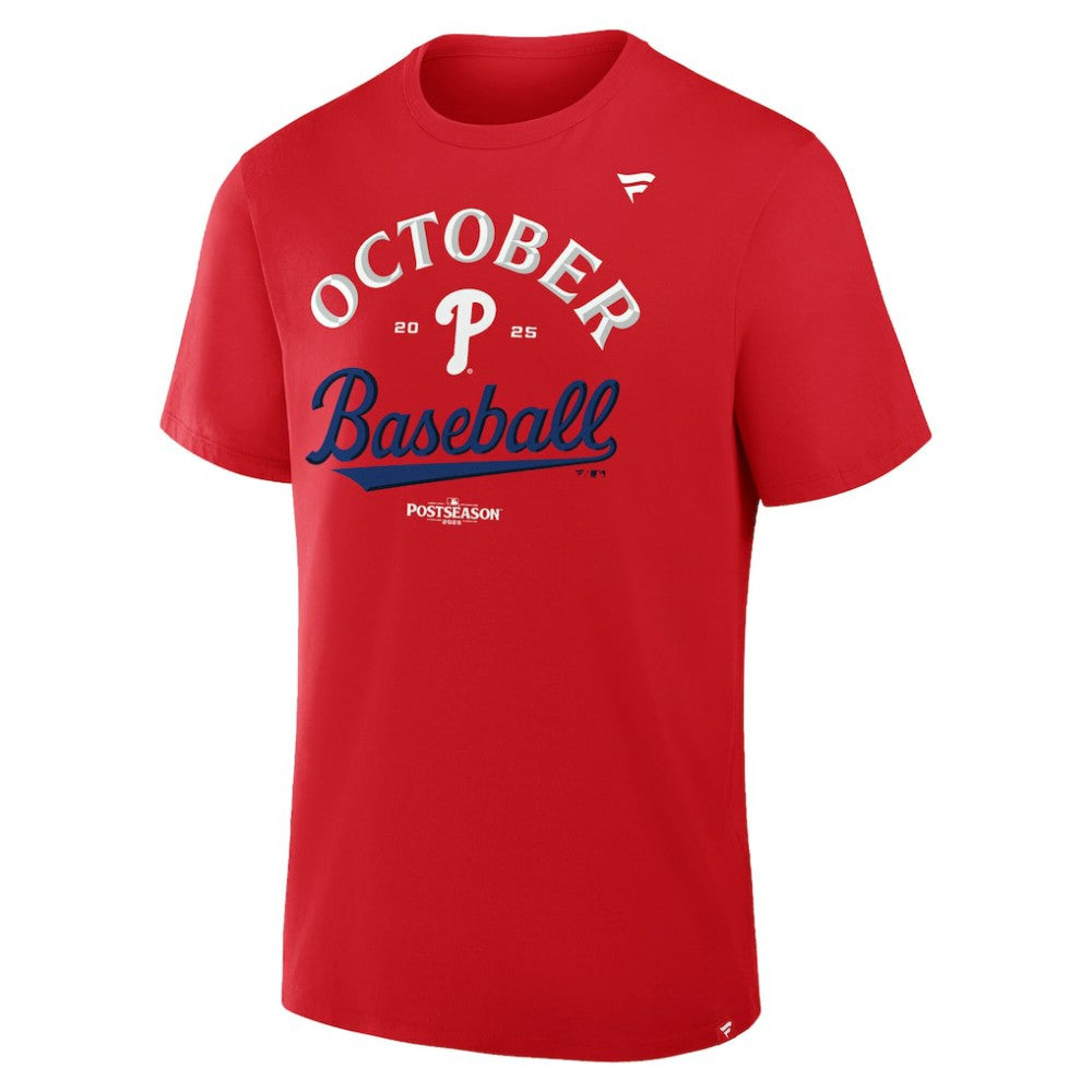 Philadelphia Phillies 2025 MLB Postseason Locker Room T-Shirt - Red