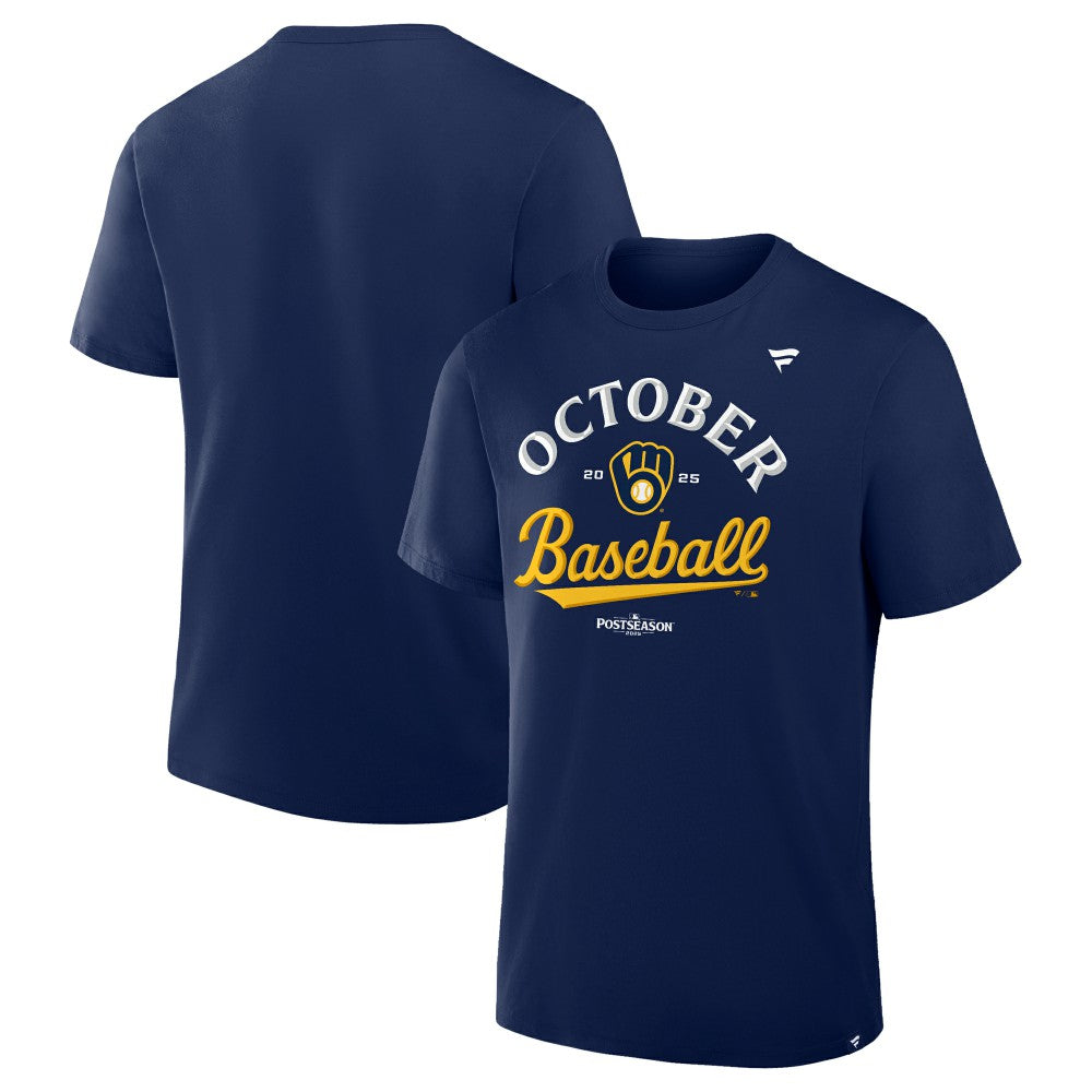 Milwaukee Brewers 2025 MLB Postseason Locker Room T-Shirt - Navy
