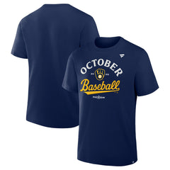 Milwaukee Brewers 2025 MLB Postseason Locker Room T-Shirt - Navy
