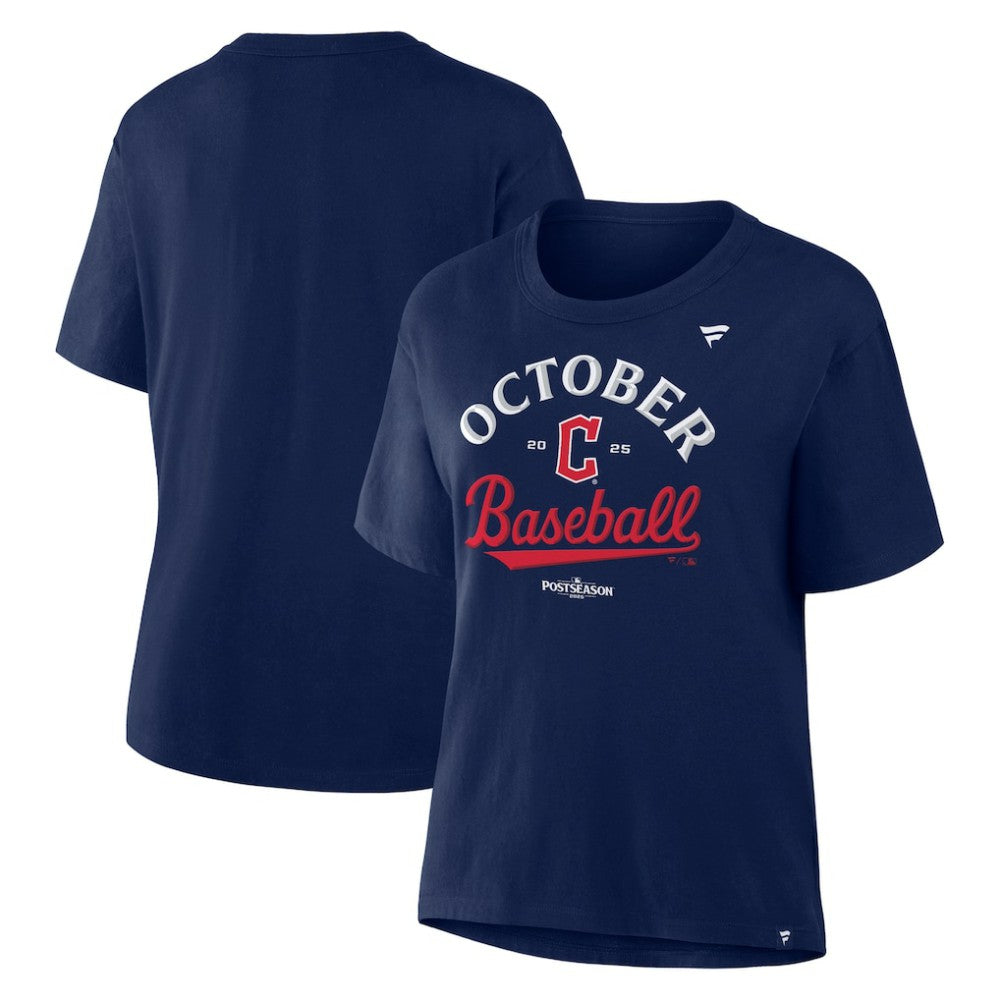 Cleveland Guardians  Women's 2025 MLB Postseason Locker Room T-Shirt - Navy