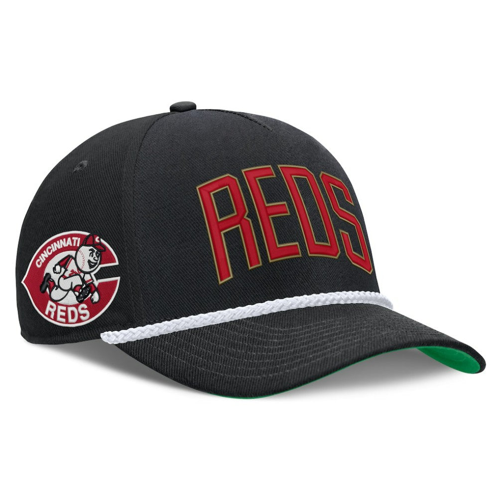Cincinnati Reds Cooperstown Collection Rise Adjustable Hat - Black | Nike