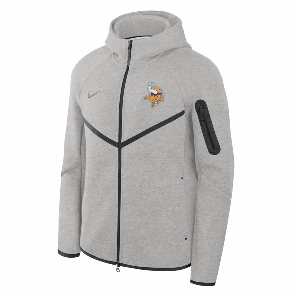 Minnesota Vikings Tech Fleece Raglan Full-Zip Windrunner Hoodie - Heather Gray | Nike for sale