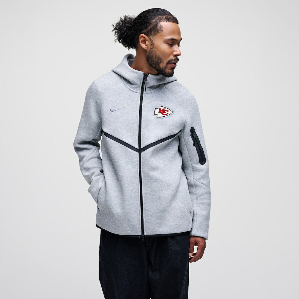 Kansas City Chiefs Tech Fleece Raglan Full-Zip Windrunner Hoodie - Heather Gray | Nike outlet