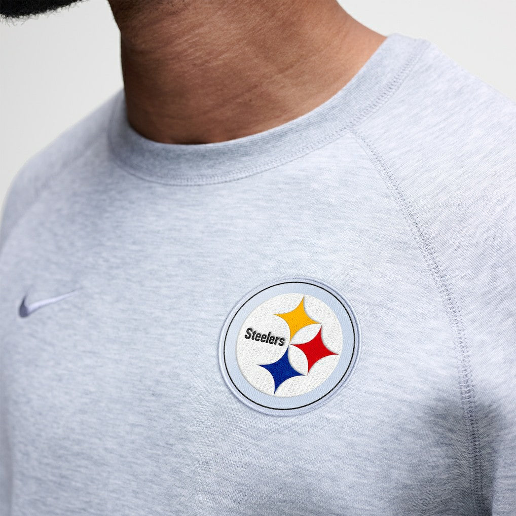 Pittsburgh Steelers Tech Fleece Raglan Sweatshirt - Heather Gray | Nike on sale
