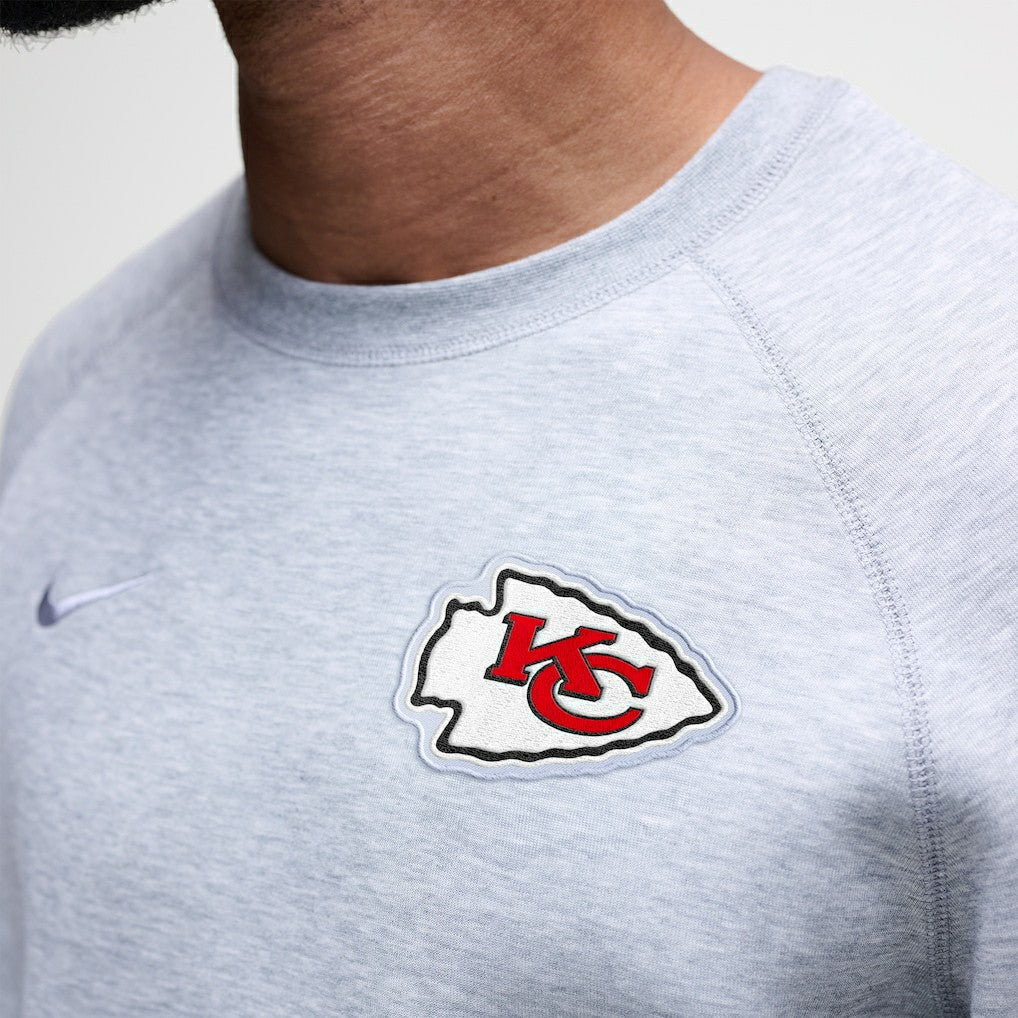 Kansas City Chiefs Tech Fleece Raglan Sweatshirt - Heather Gray | Nike for sale