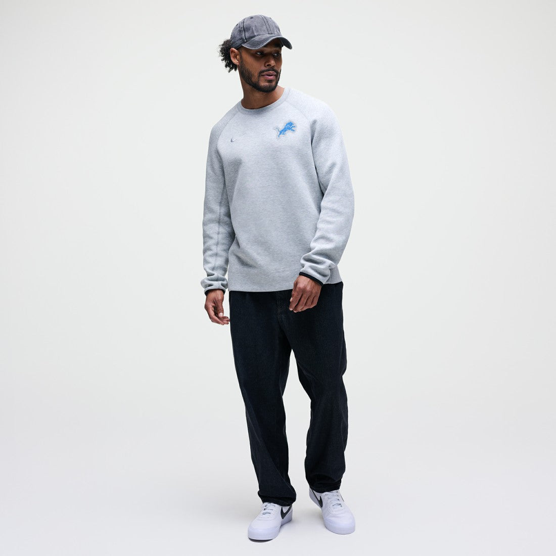 Detroit Lions Tech Fleece Raglan Sweatshirt - Heather Gray | Nike cheap