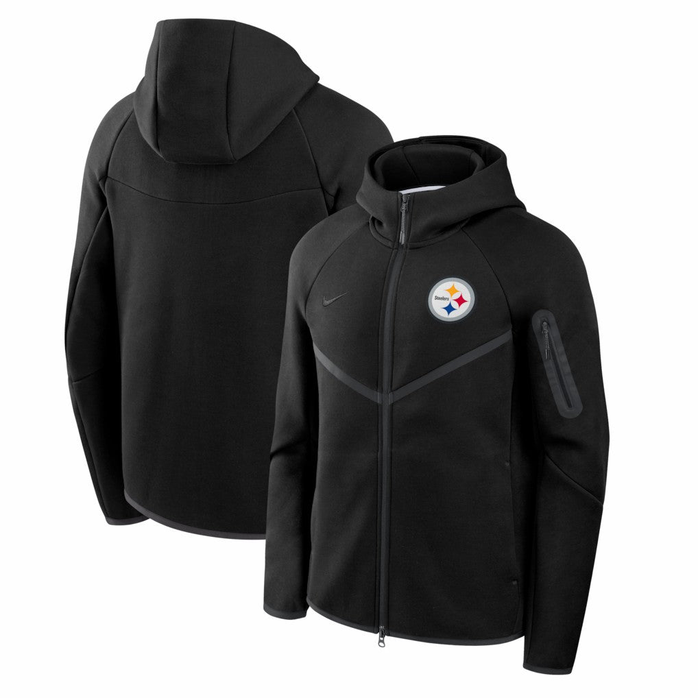 Pittsburgh Steelers Tech Fleece Raglan Full-Zip Windrunner Hoodie - Black | Nike online
