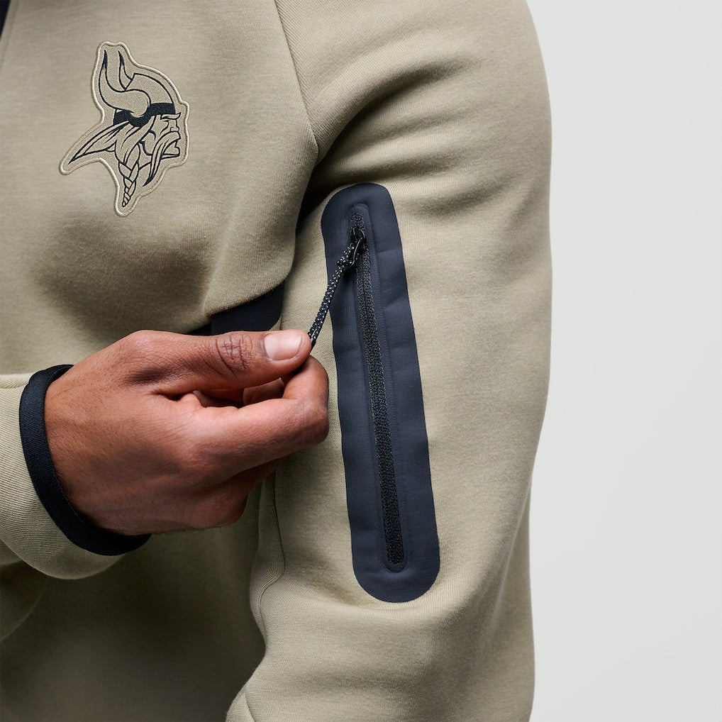 Minnesota Vikings Tech Fleece Raglan Full-Zip Windrunner Hoodie - Olive | Nike outlet