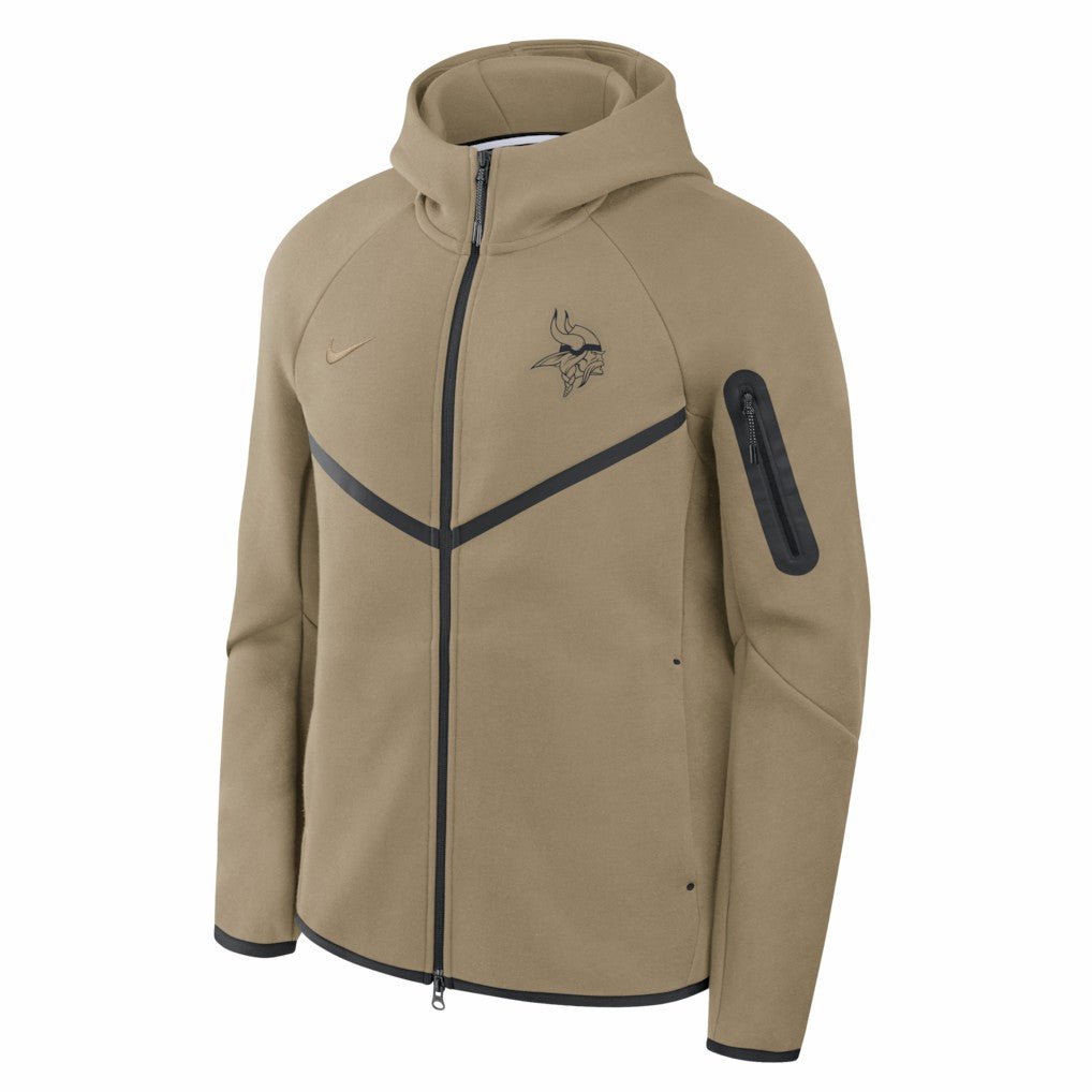 Minnesota Vikings Tech Fleece Raglan Full-Zip Windrunner Hoodie - Olive | Nike outlet