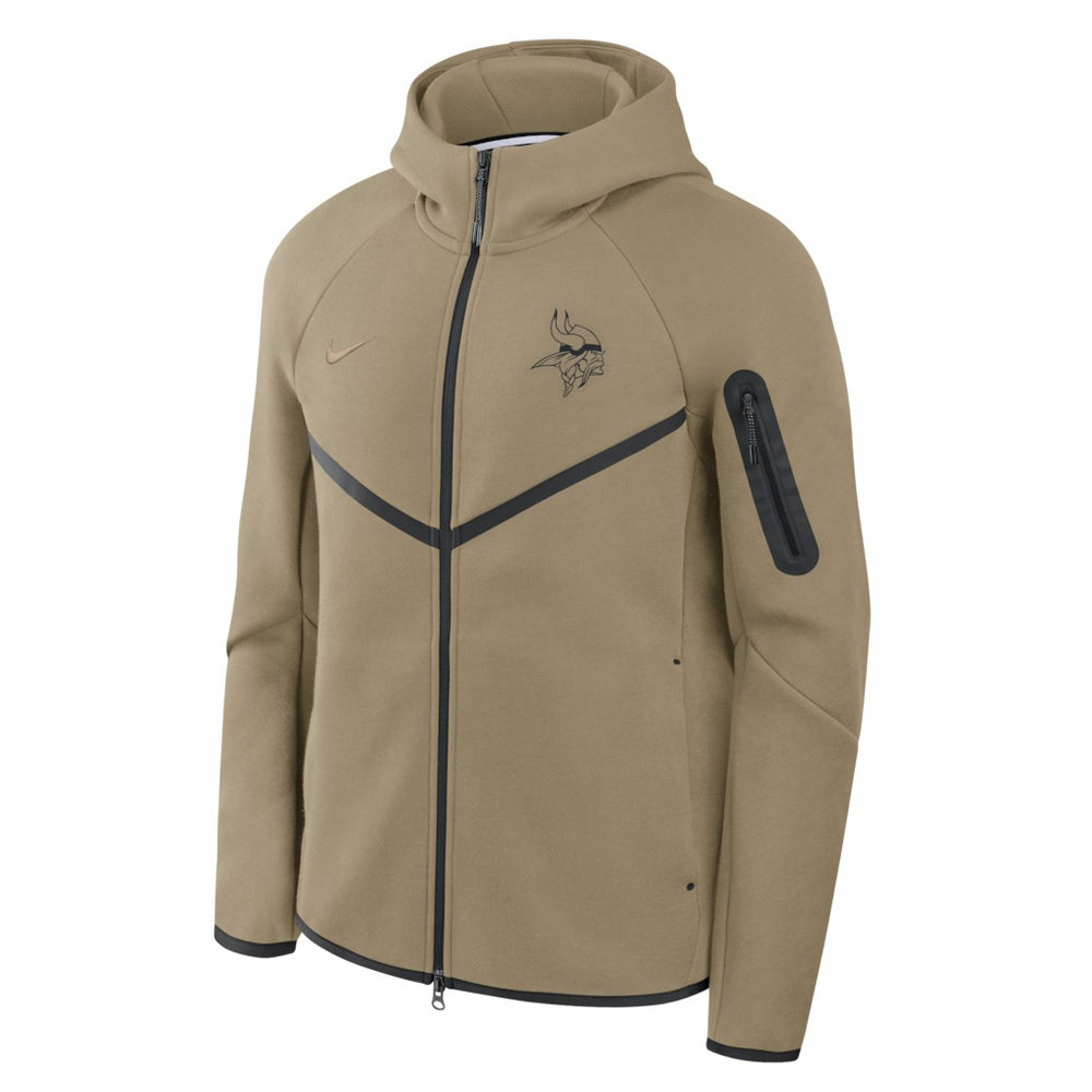 Minnesota Vikings Tech Fleece Raglan Full-Zip Windrunner Hoodie - Olive | Nike outlet