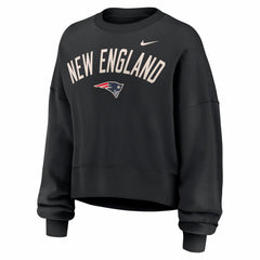 New England Patriots Women's Oversized High Hip Legacy Arch Phoenix Fleece Sweatshirt - Black | Nike discount