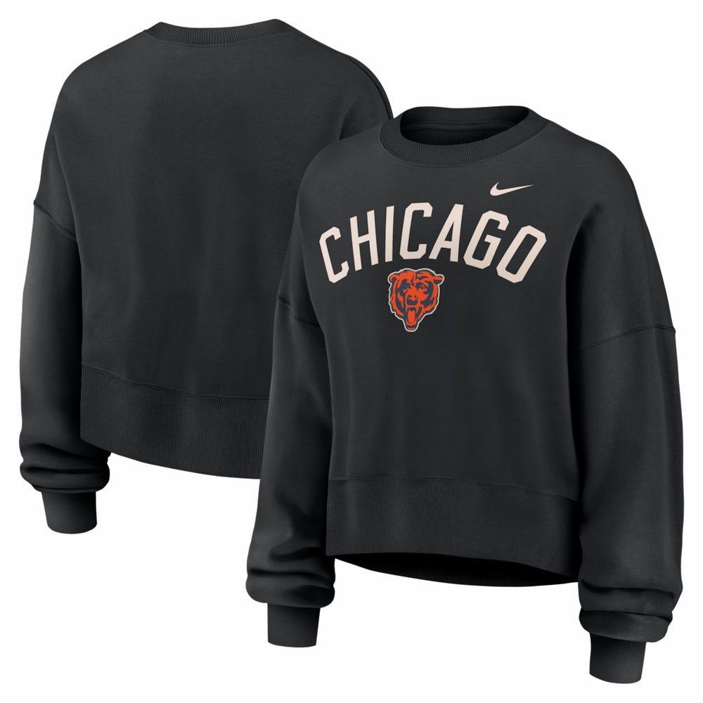 Chicago Bears Women's Oversized High Hip Legacy Arch Phoenix Fleece Sweatshirt - Black | Nike cheap