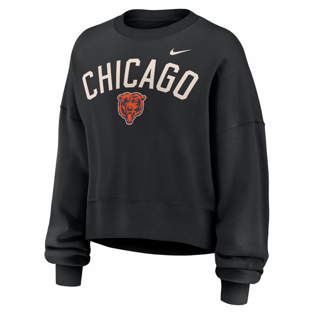 Chicago Bears Women's Oversized High Hip Legacy Arch Phoenix Fleece Sweatshirt - Black | Nike cheap