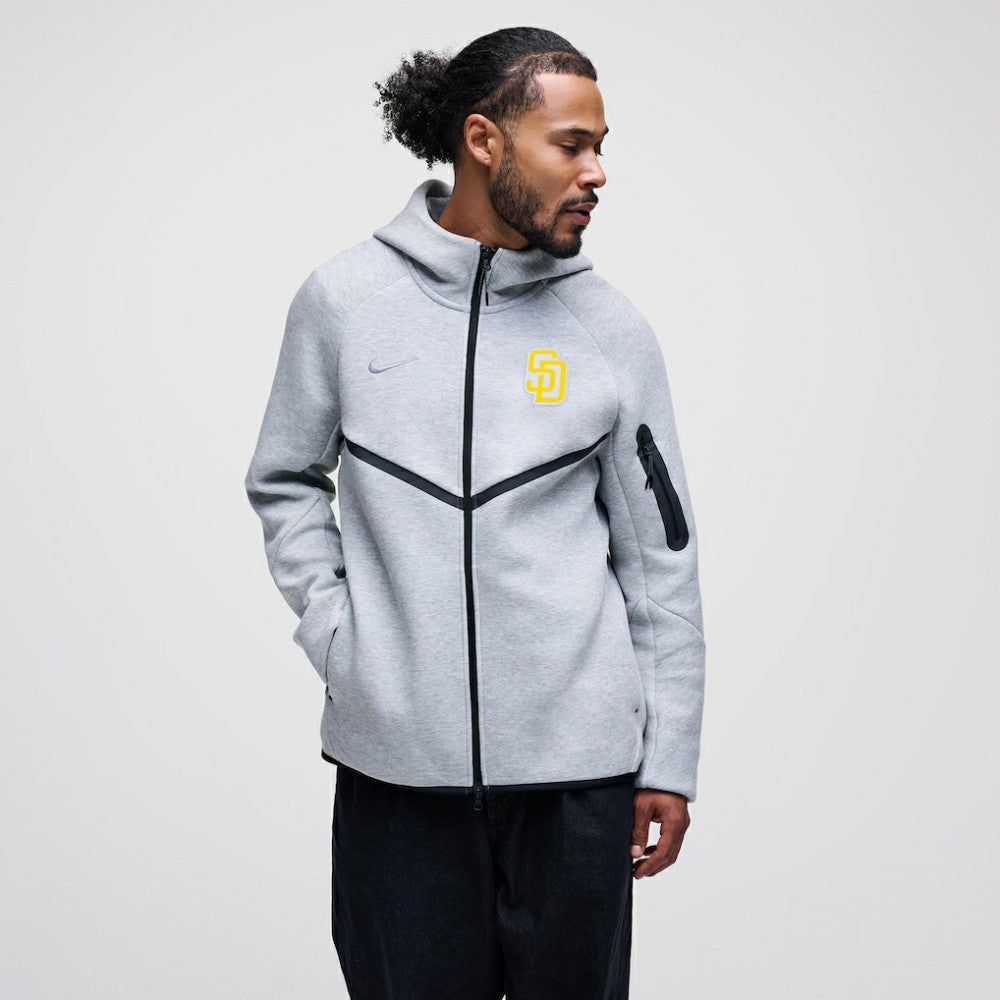 San Diego Padres Tech Fleece Raglan Full-Zip Windrunner Hoodie - Heather Gray | Nike