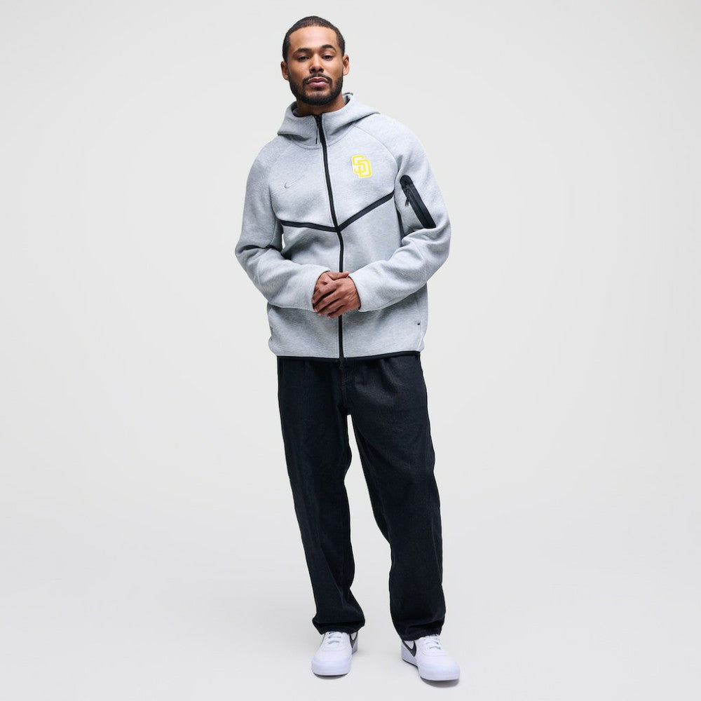 San Diego Padres Tech Fleece Raglan Full-Zip Windrunner Hoodie - Heather Gray | Nike