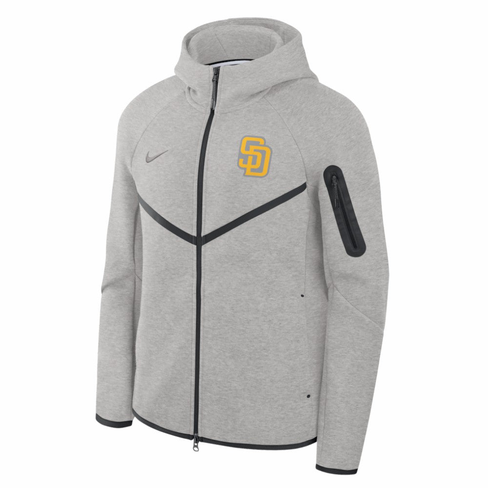 San Diego Padres Tech Fleece Raglan Full-Zip Windrunner Hoodie - Heather Gray | Nike