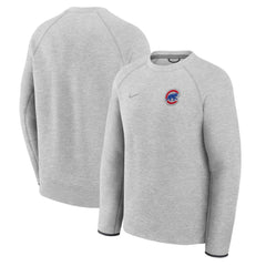 Chicago Cubs Tech Fleece Raglan Sweatshirt - Heather Charcoal | Nike
