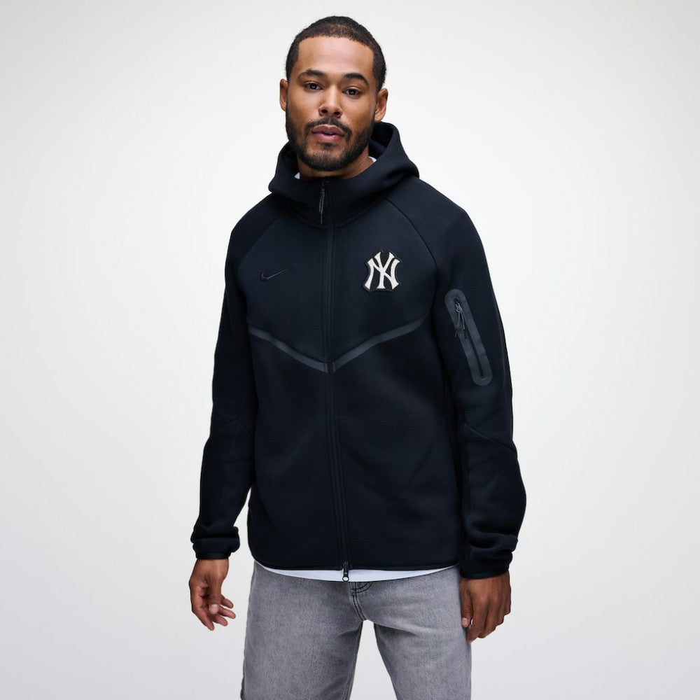 New York Yankees Tech Fleece Raglan Full-Zip Windrunner Hoodie - Black | Nike