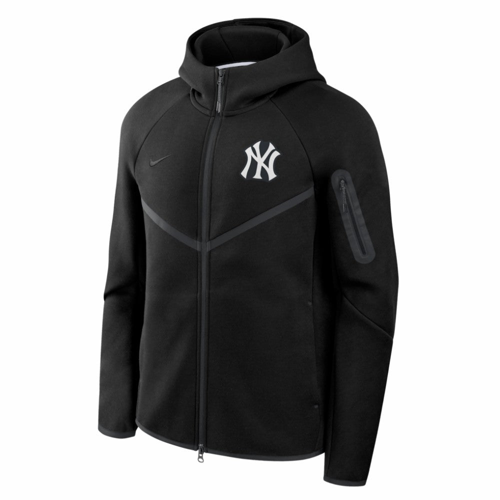 New York Yankees Tech Fleece Raglan Full-Zip Windrunner Hoodie - Black | Nike