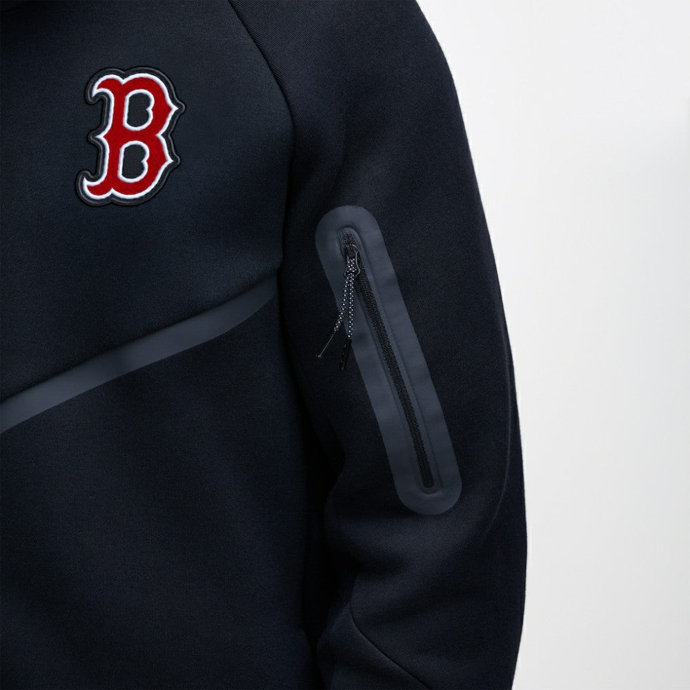 Boston Red Sox Tech Fleece Raglan Full-Zip Windrunner Hoodie - Black | Nike