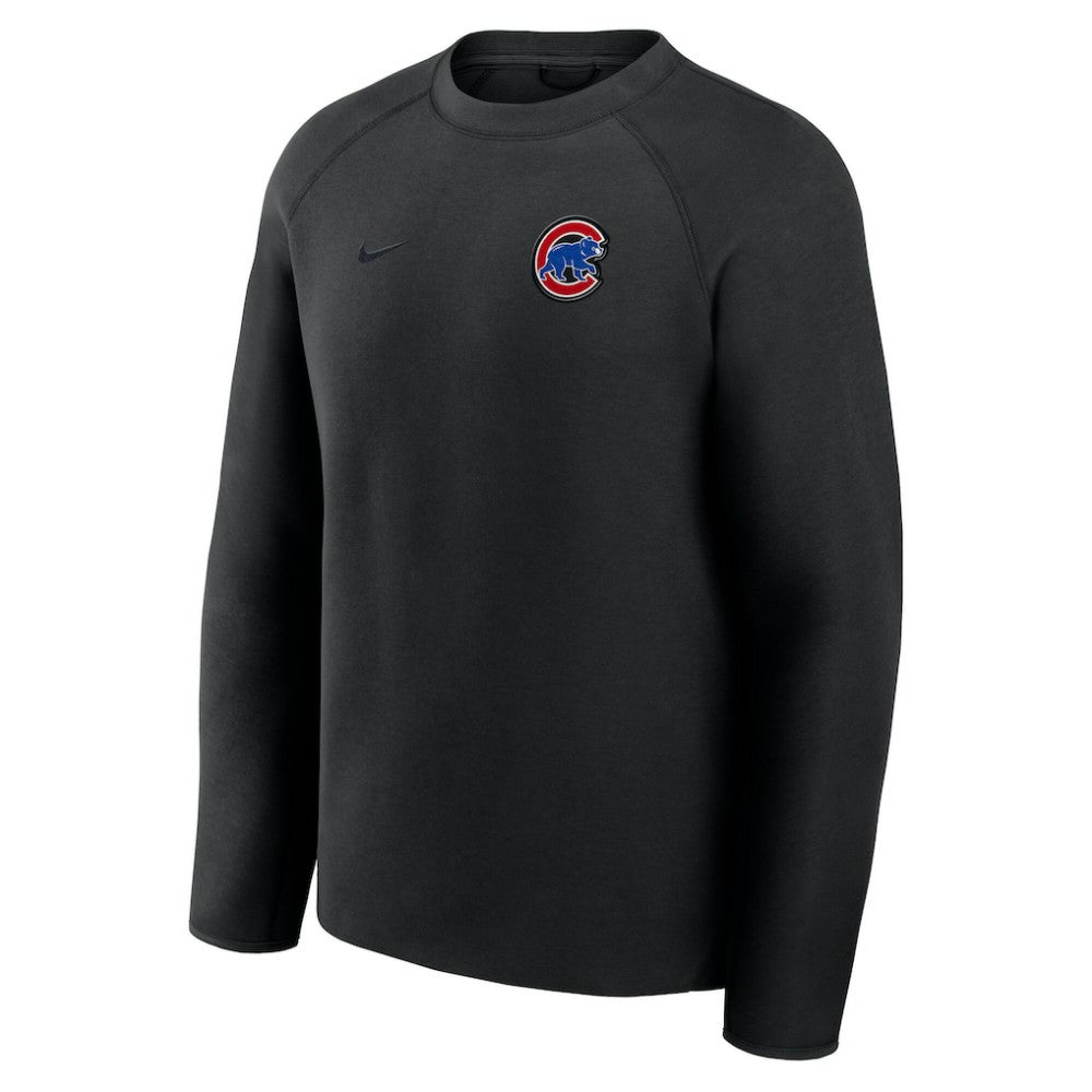Chicago Cubs Tech Fleece Raglan Sweatshirt - Black | Nike