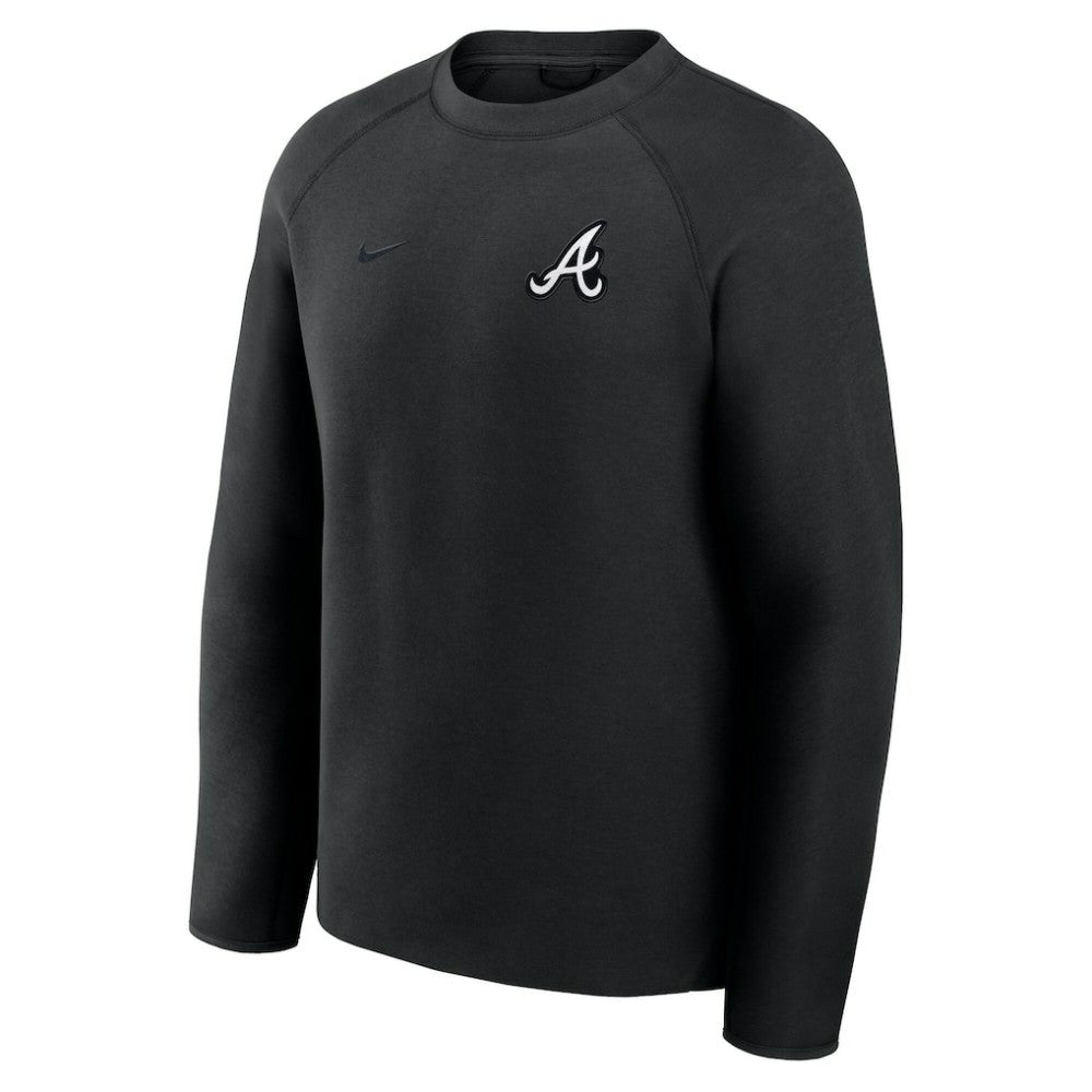 Atlanta Braves Tech Fleece Raglan Sweatshirt - Black | Nike