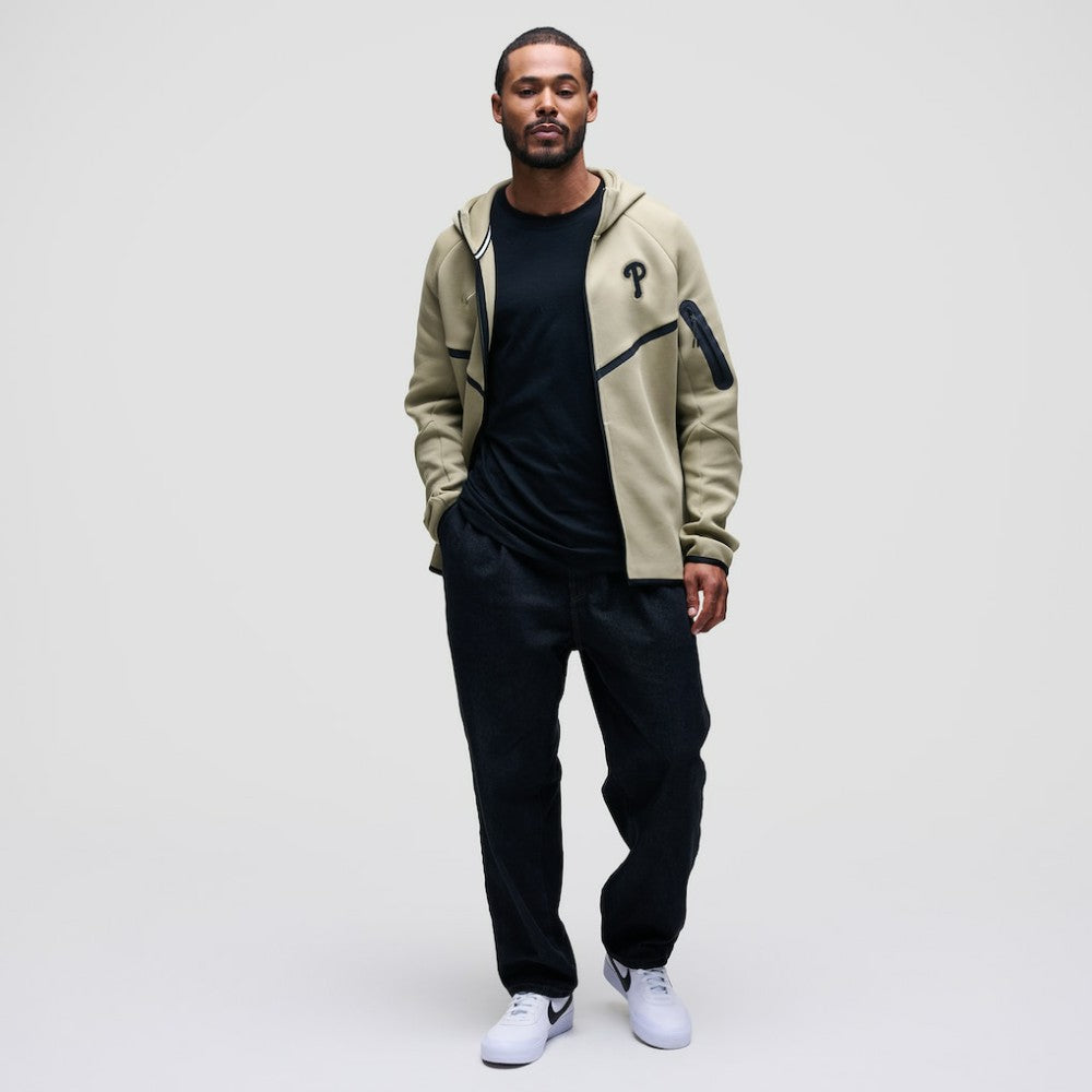 Philadelphia Phillies Tech Fleece Raglan Full-Zip Windrunner Hoodie - Tan | Nike