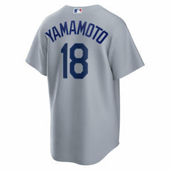 Yoshinobu Yamamoto Los Angeles Dodgers Road Replica Jersey - Gray | Nike
