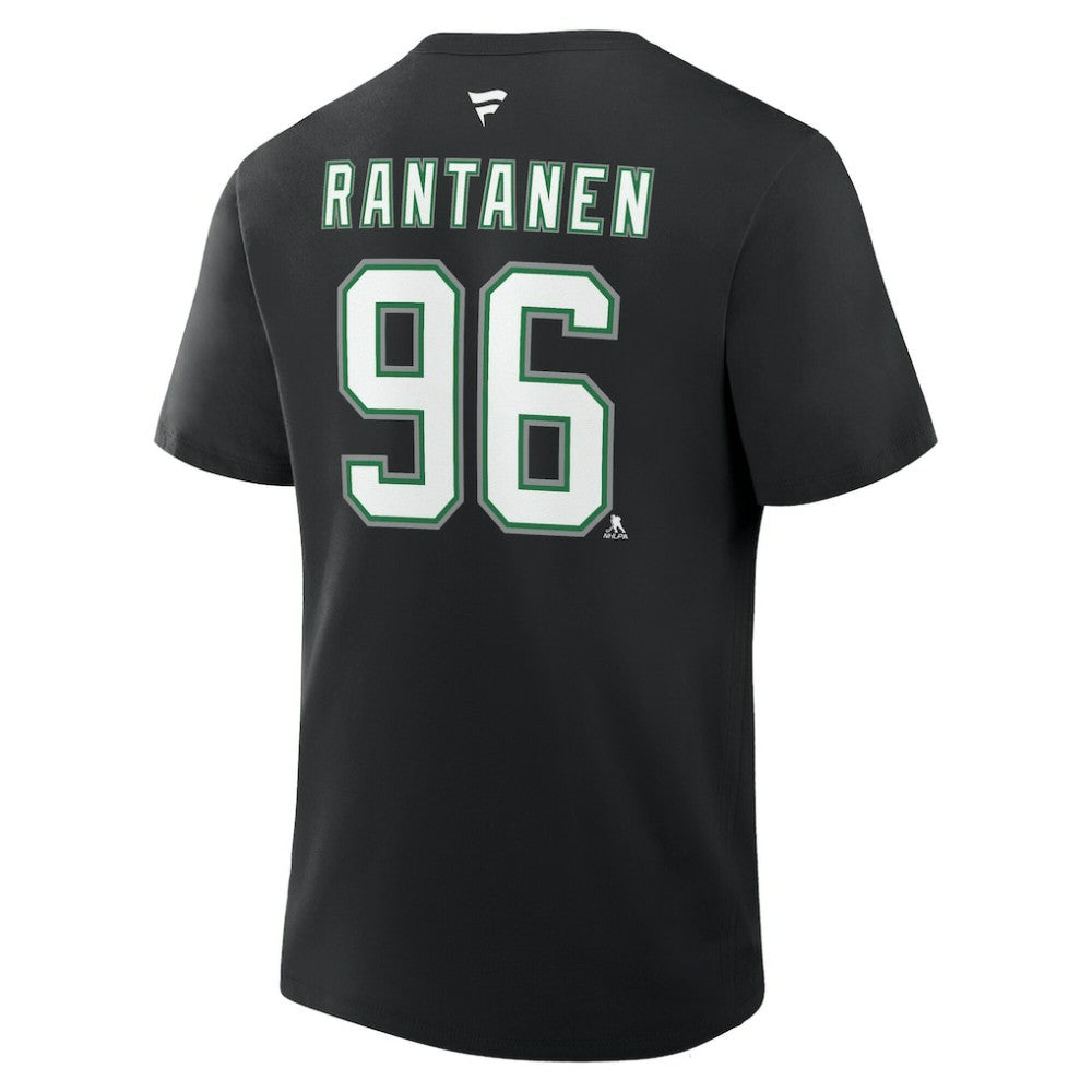 Mikko Rantanen Dallas Stars Fanatics Authentic Stack Name & Number T-Shirt Black