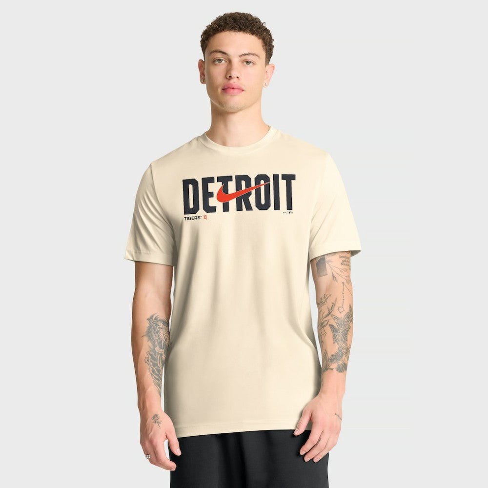 Detroit Tigers Swoosh Legend Dri-FIT T-Shirt - Cream | Nike