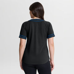 Los Angeles Dodgers Women's Diva Race Ahead Raglan V-Neck T-Shirt - Black