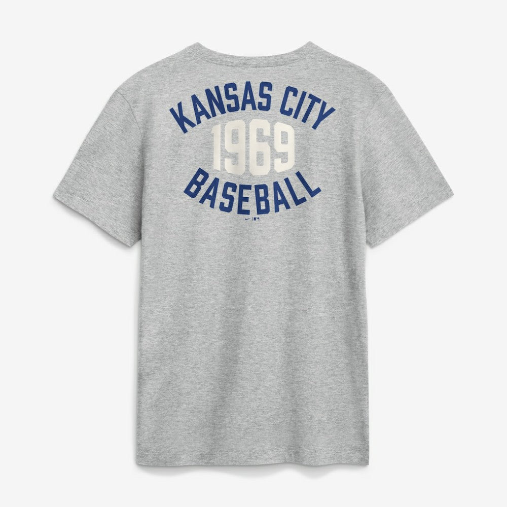 Kansas City Royals Cooperstown 2-Hit T-Shirt - Heather Gray | Nike