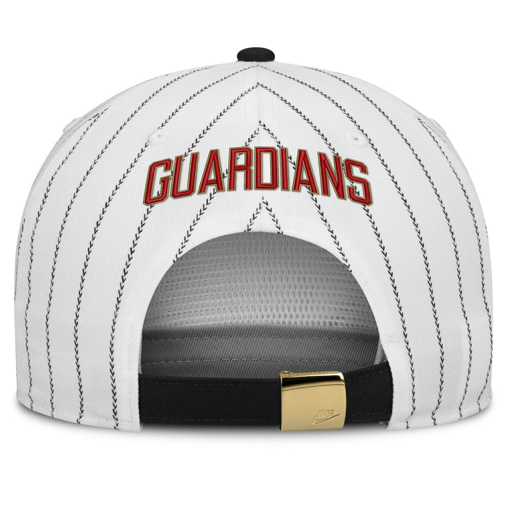 Cleveland Guardians Cooperstown Collection Pro Adjustable Hat - White/Black | Nike