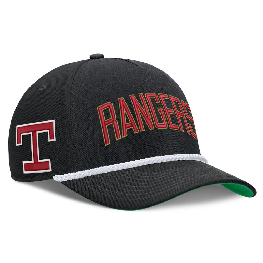 Texas Rangers Cooperstown Collection Rise Adjustable Hat - Black | Nike