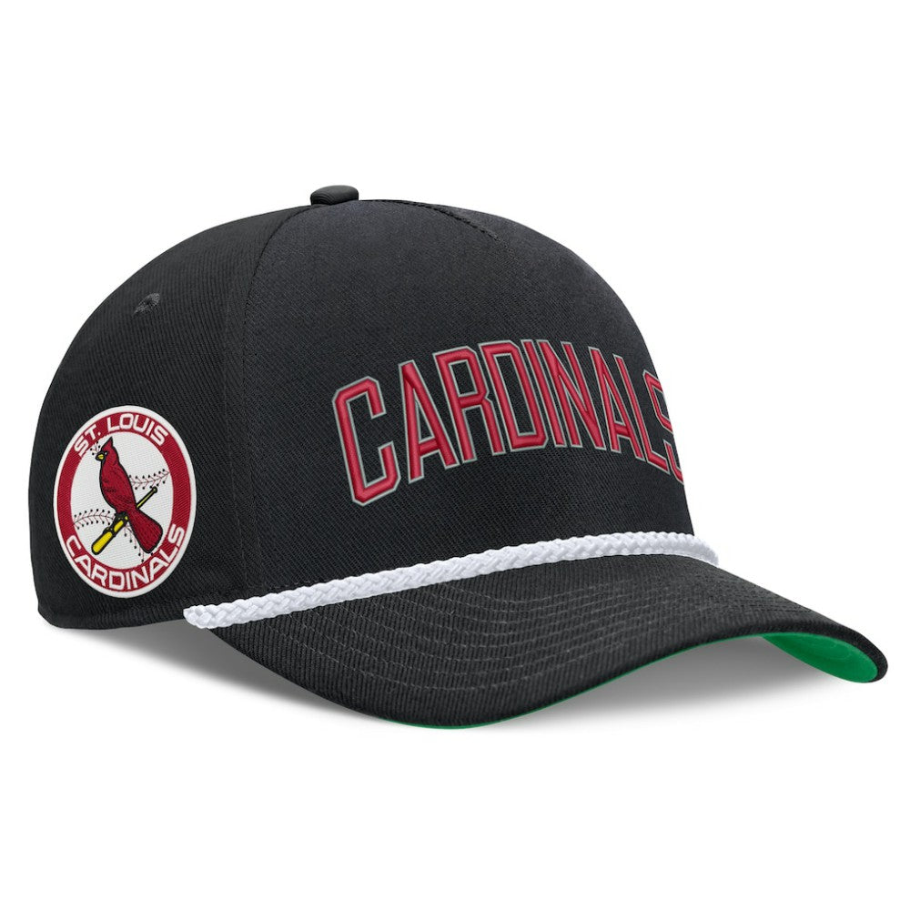 St. Louis Cardinals Cooperstown Collection Rise Adjustable Hat - Black | Nike