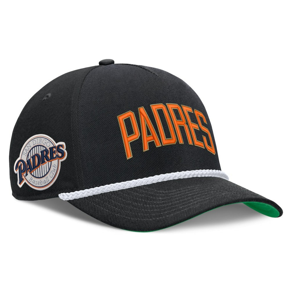 San Diego Padres Cooperstown Collection Rise Adjustable Hat - Black | Nike