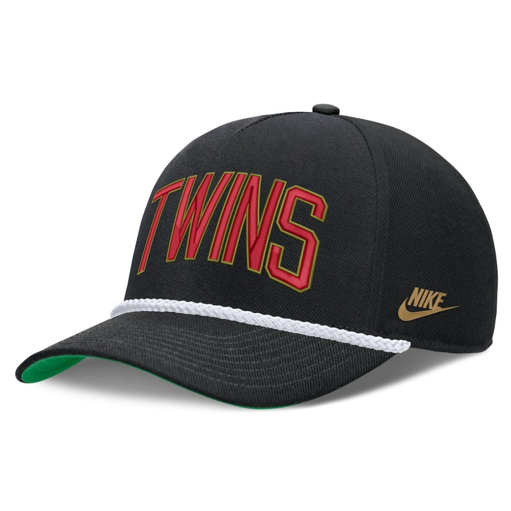 Minnesota Twins Cooperstown Collection Rise Adjustable Hat - Black | Nike