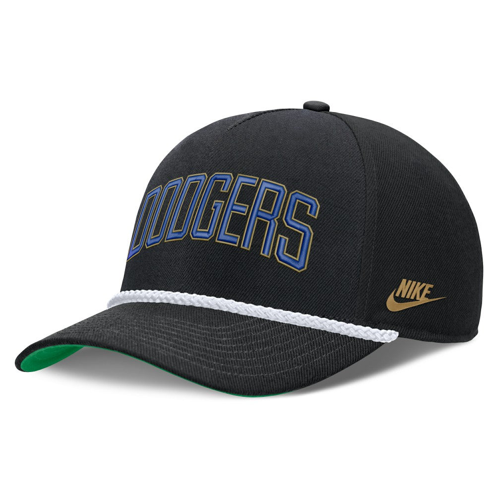 Los Angeles Dodgers Cooperstown Collection Rise Adjustable Hat - Black | Nike