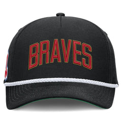 Atlanta Braves Cooperstown Collection Rise Adjustable Hat - Black | Nike
