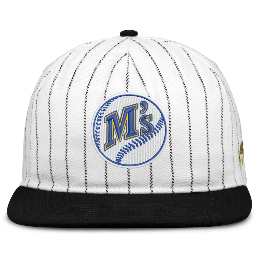 Seattle Mariners Cooperstown Collection Pro Adjustable Hat - White/Black | Nike