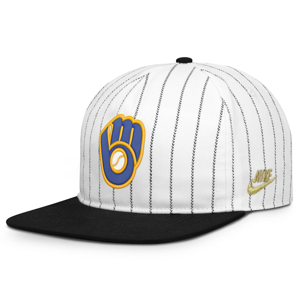 Milwaukee Brewers Cooperstown Collection Pro Adjustable Hat - White/Black | Nike