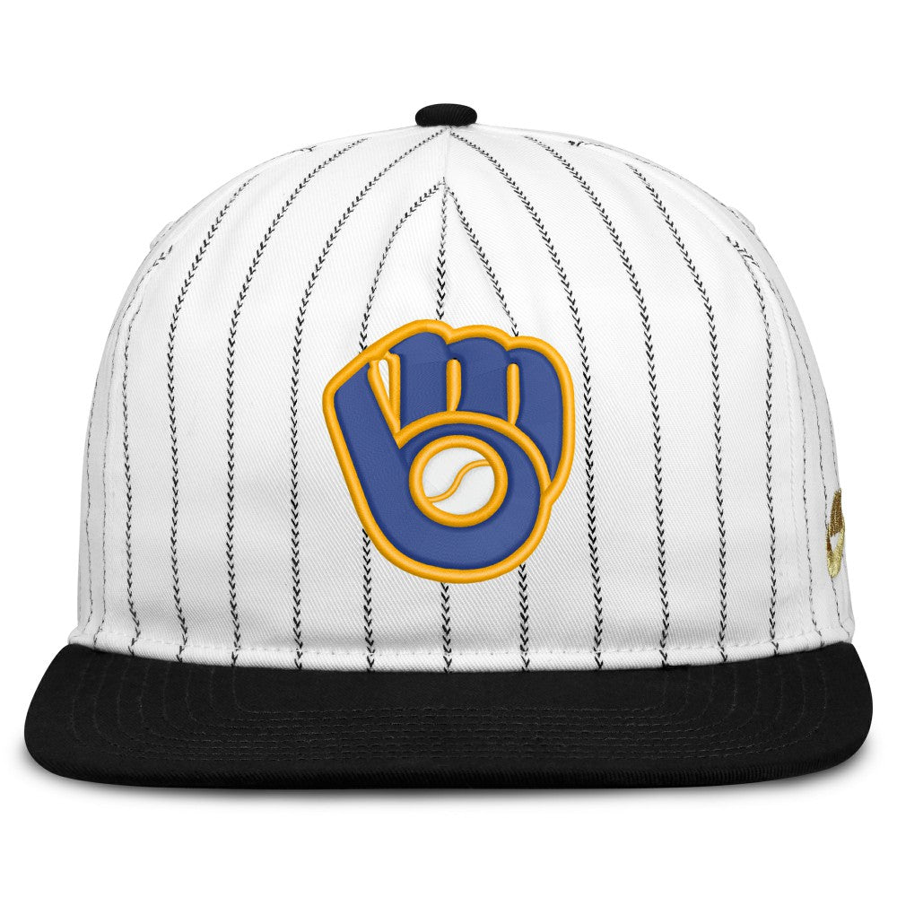 Milwaukee Brewers Cooperstown Collection Pro Adjustable Hat - White/Black | Nike