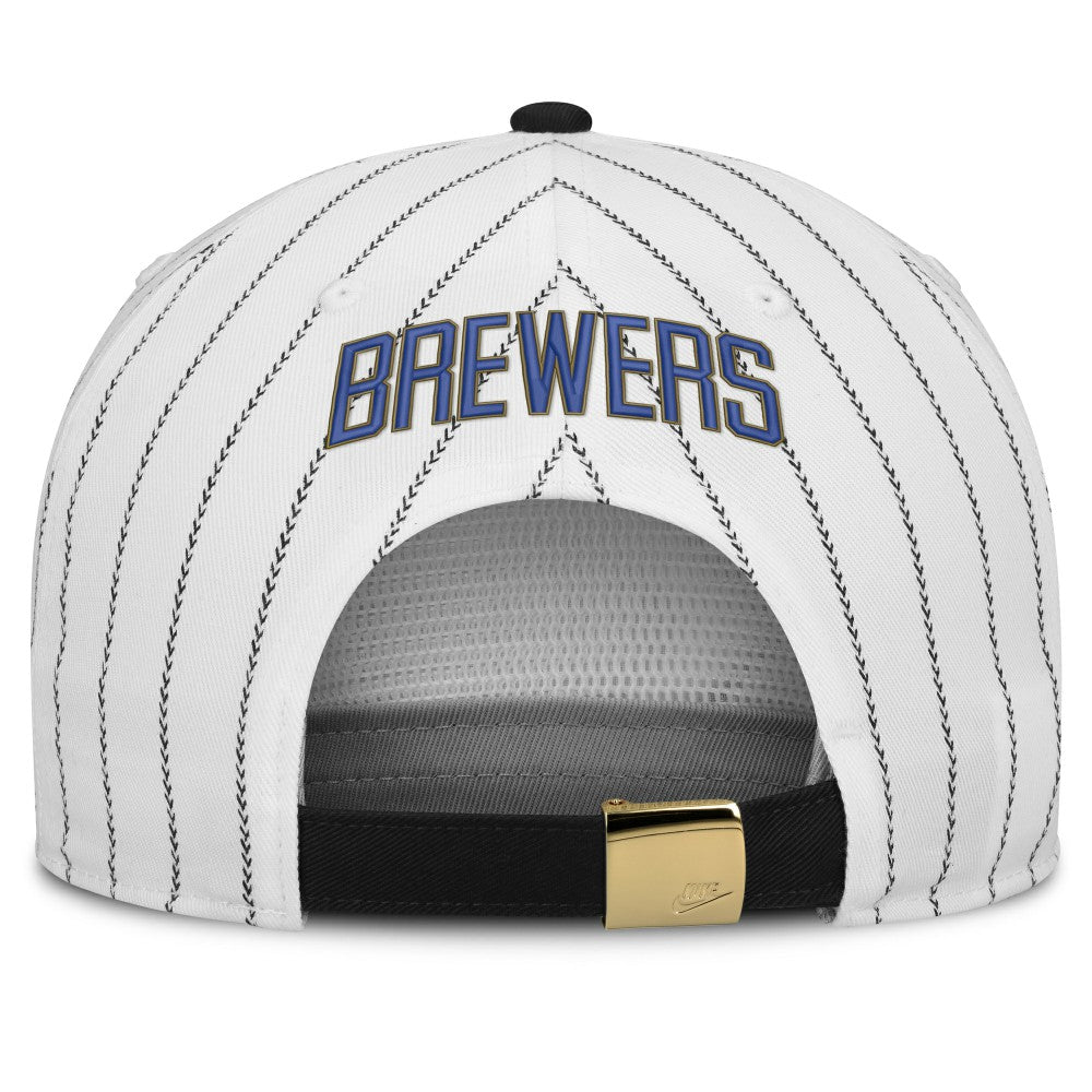 Milwaukee Brewers Cooperstown Collection Pro Adjustable Hat - White/Black | Nike