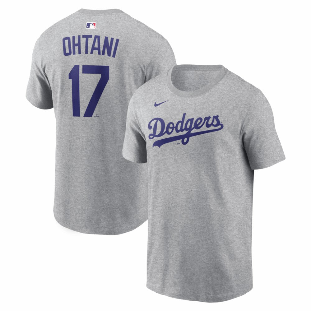 Shohei Ohtani Los Angeles Dodgers Name & Number T-Shirt - Heather Gray | Nike
