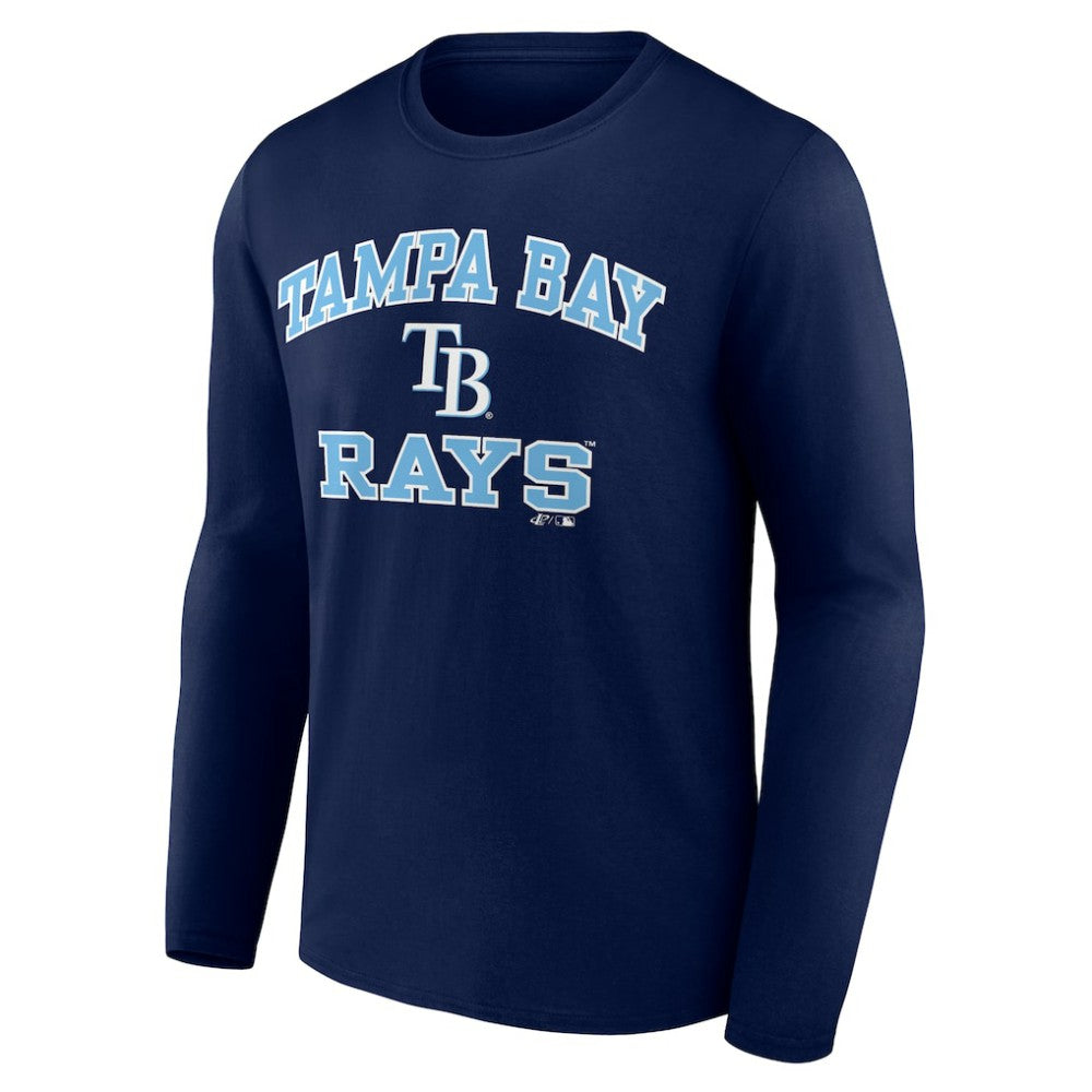 Tampa Bay Rays Logo Athletic Heart & Soul Long Sleeve T-Shirt - Navy